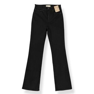 Madewell Jeans Women 25T (25x29) Black High Rise Curvy Kick Out Crop Denim NWT